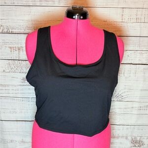 HALARA Black Crop Top with Crisscross Back